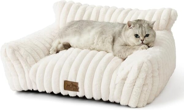 Luxury Fluffy Cat Couch – Premium Faux Fur Pet Sofa